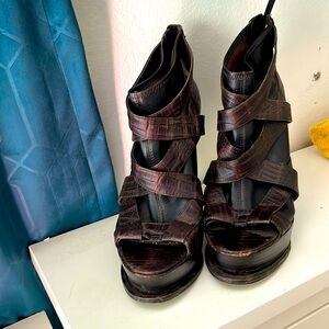 Elizabeth and James stiletto peep toe booties. In great condition.